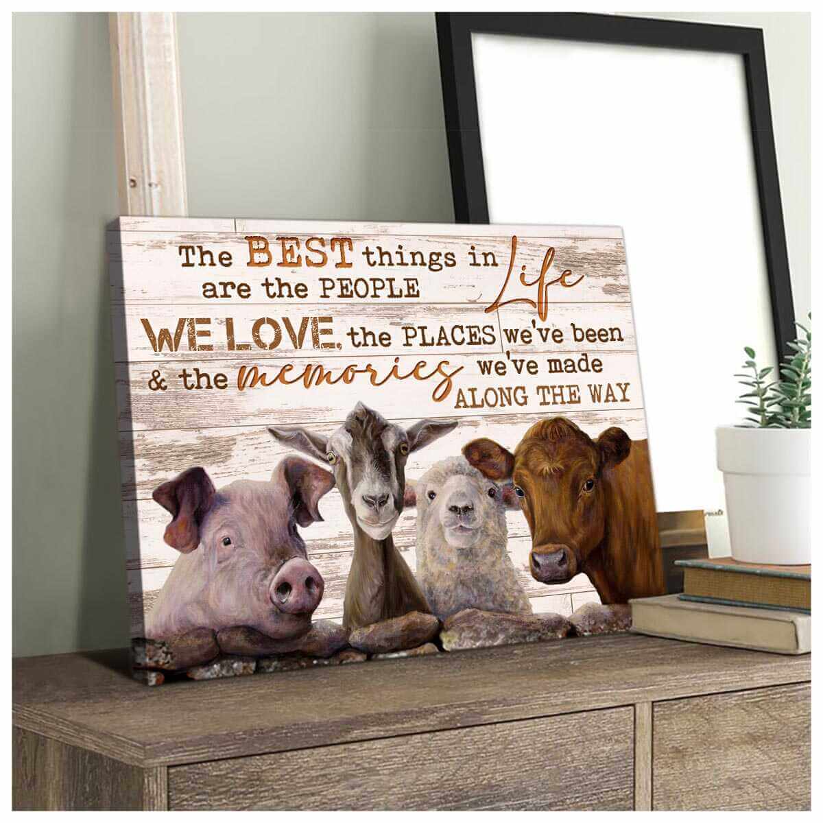 Farm Farmhouse Canvas The Best Things In Life Wall Art Decor Teehall