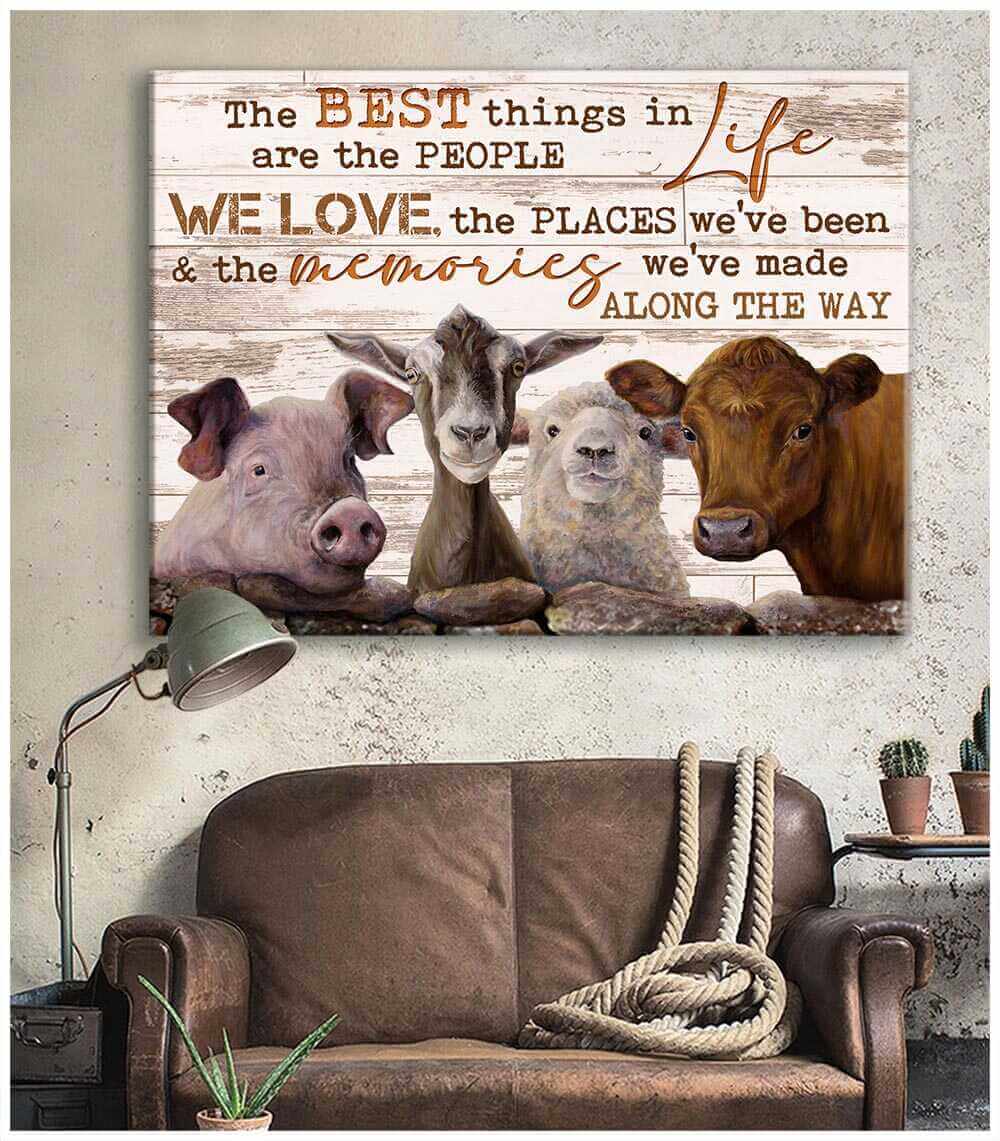 Farm Farmhouse Canvas The Best Things In Life Wall Art Decor Teehall