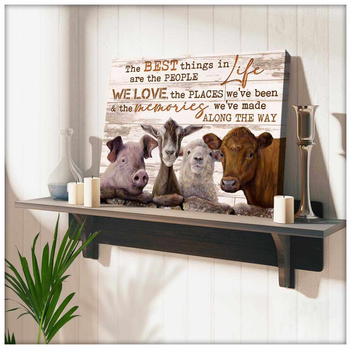 Farm Farmhouse Canvas The Best Things In Life Wall Art Decor Teehall